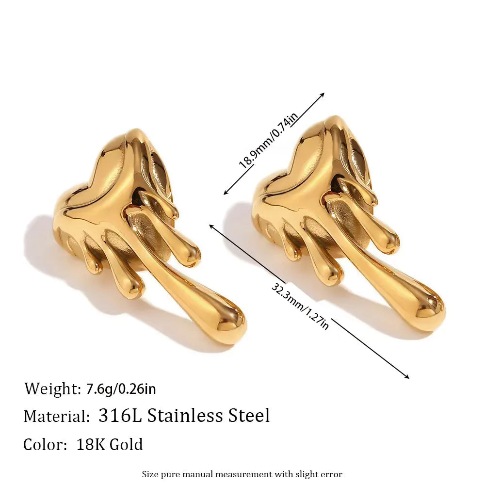 Melted heart earring